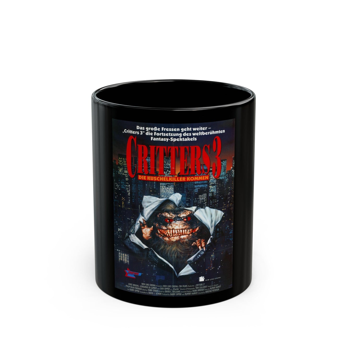 CRITTERS 3 (GERMAN) 1991 Movie Poster - Black Coffee Mug-11oz-The Sticker Space