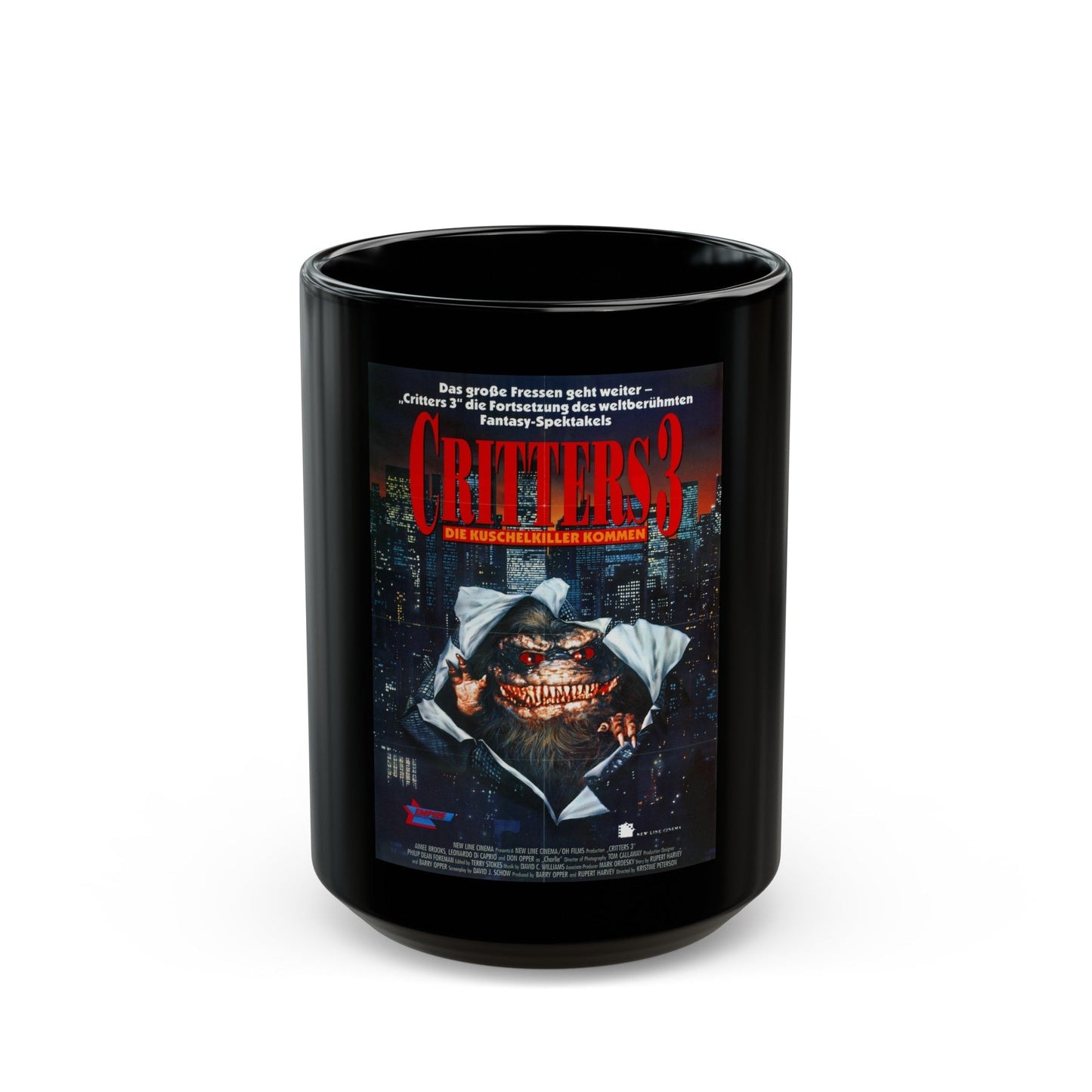 CRITTERS 3 (GERMAN) 1991 Movie Poster - Black Coffee Mug-15oz-The Sticker Space