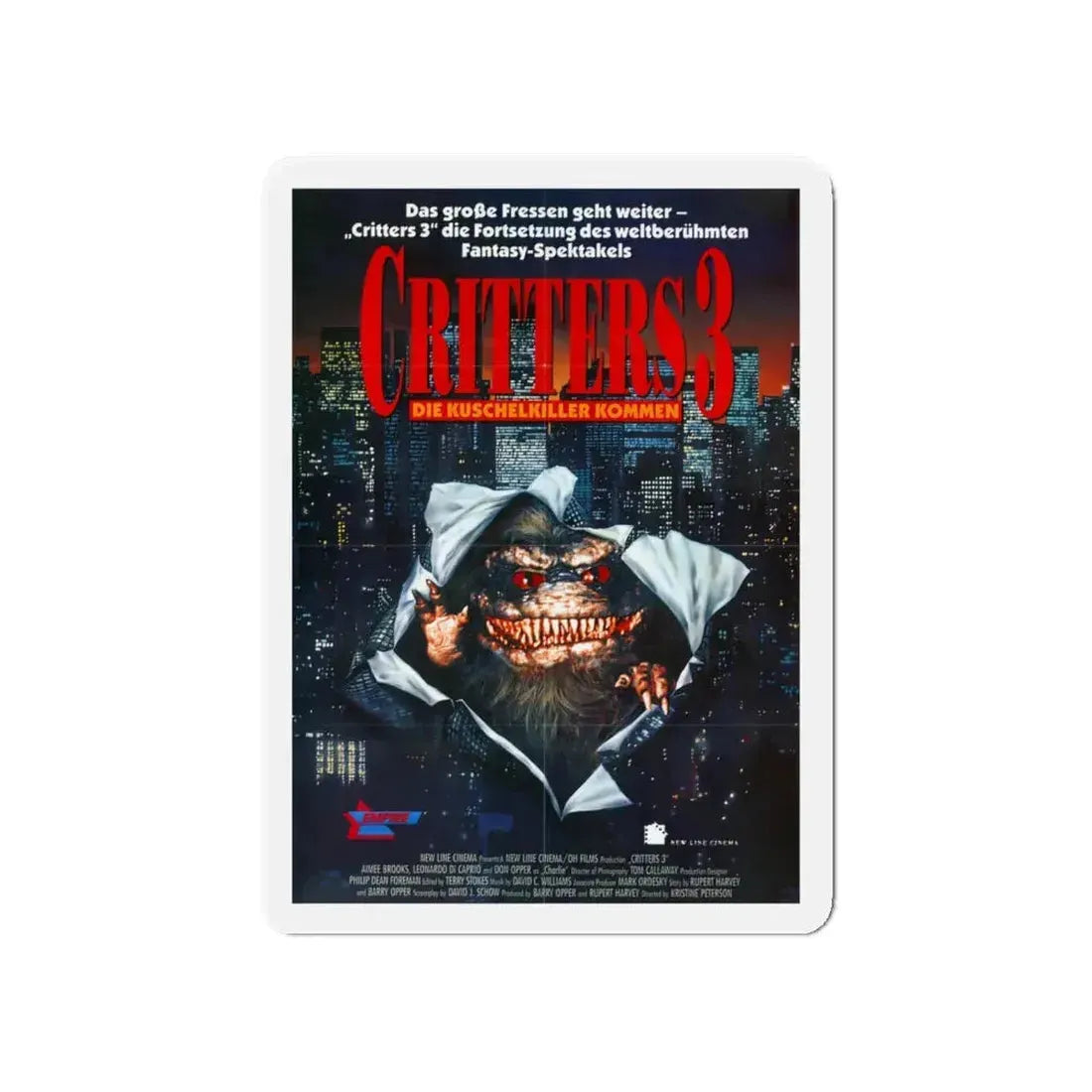 CRITTERS 3 (GERMAN) 1991 Movie Poster - Refrigerator Magnet 5 Inch - The Sticker Space