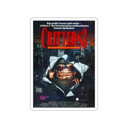 CRITTERS 3 (GERMAN) 1991 Movie Poster STICKER Vinyl Die-Cut Decal - The Sticker Space
