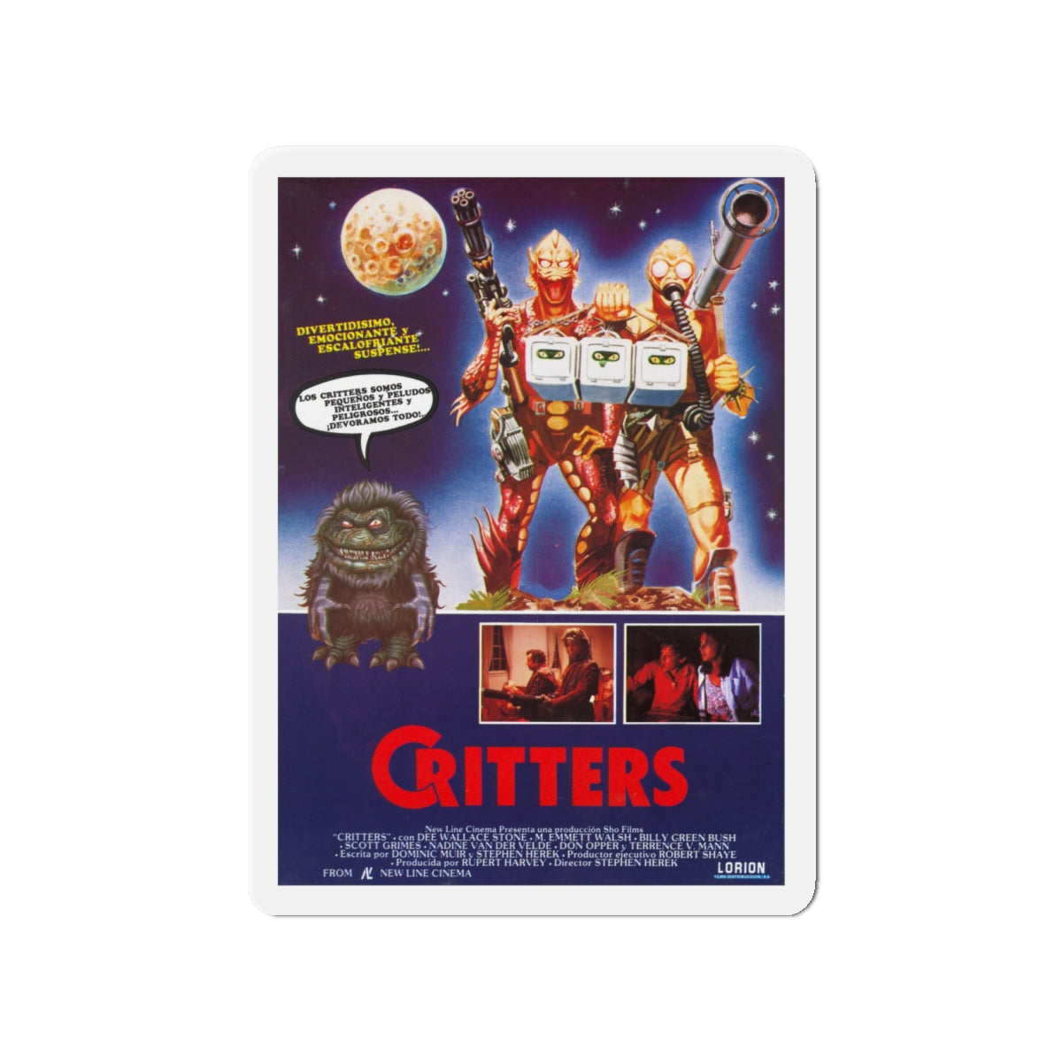 CRITTERS (SPANISH) 1986 Movie Poster - Die-Cut Magnet-4" x 4"-The Sticker Space