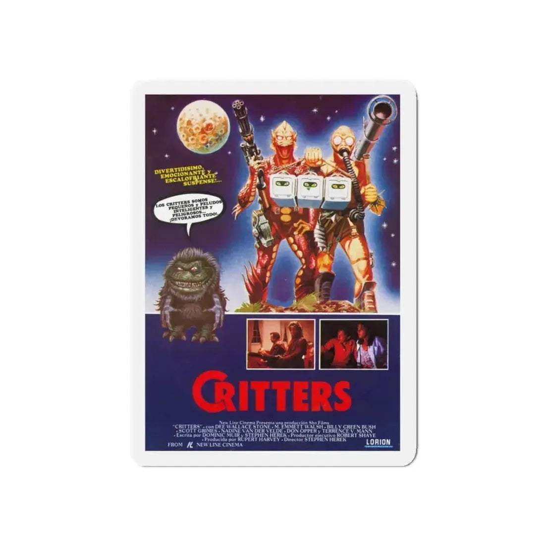 CRITTERS (SPANISH) 1986 Movie Poster - Refrigerator Magnet 5 Inch - The Sticker Space