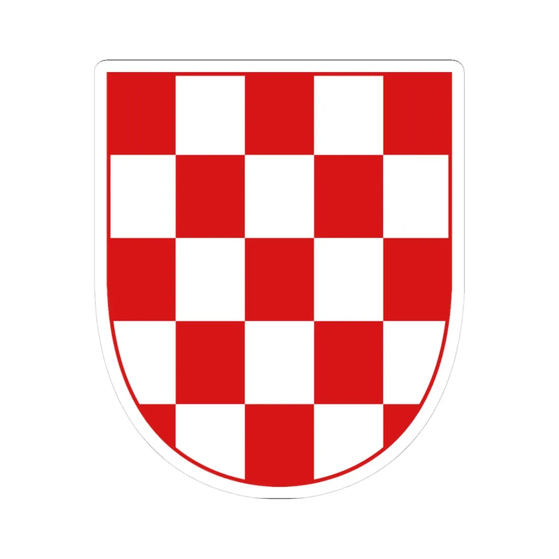 Croatia chequy (Croatia) (Coat of Arms) STICKER Vinyl Kiss-Cut Decal 3 Inch White - The Sticker Space