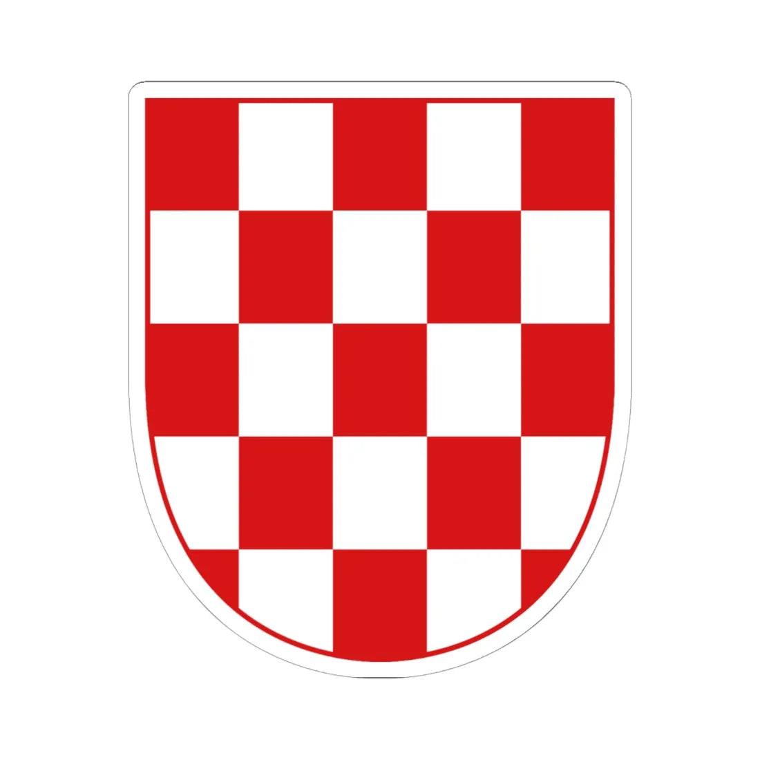 Croatia chequy (Croatia) (Coat of Arms) STICKER Vinyl Kiss-Cut Decal 6 Inch White - The Sticker Space