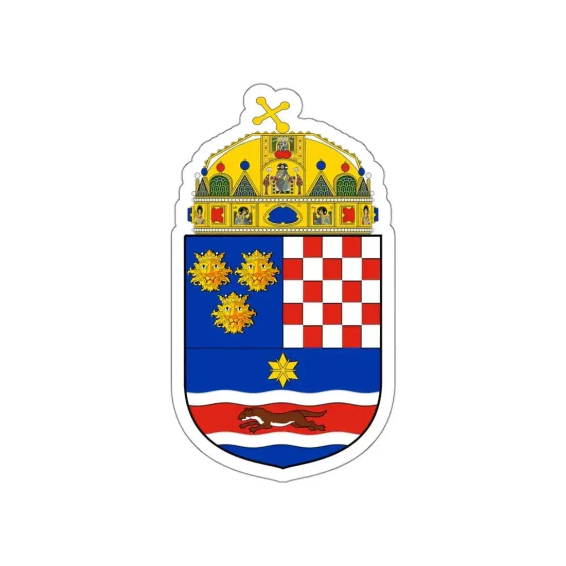 Croatia Country History (with crown) (1868-1918) STICKER Vinyl Die-Cut Decal - The Sticker Space