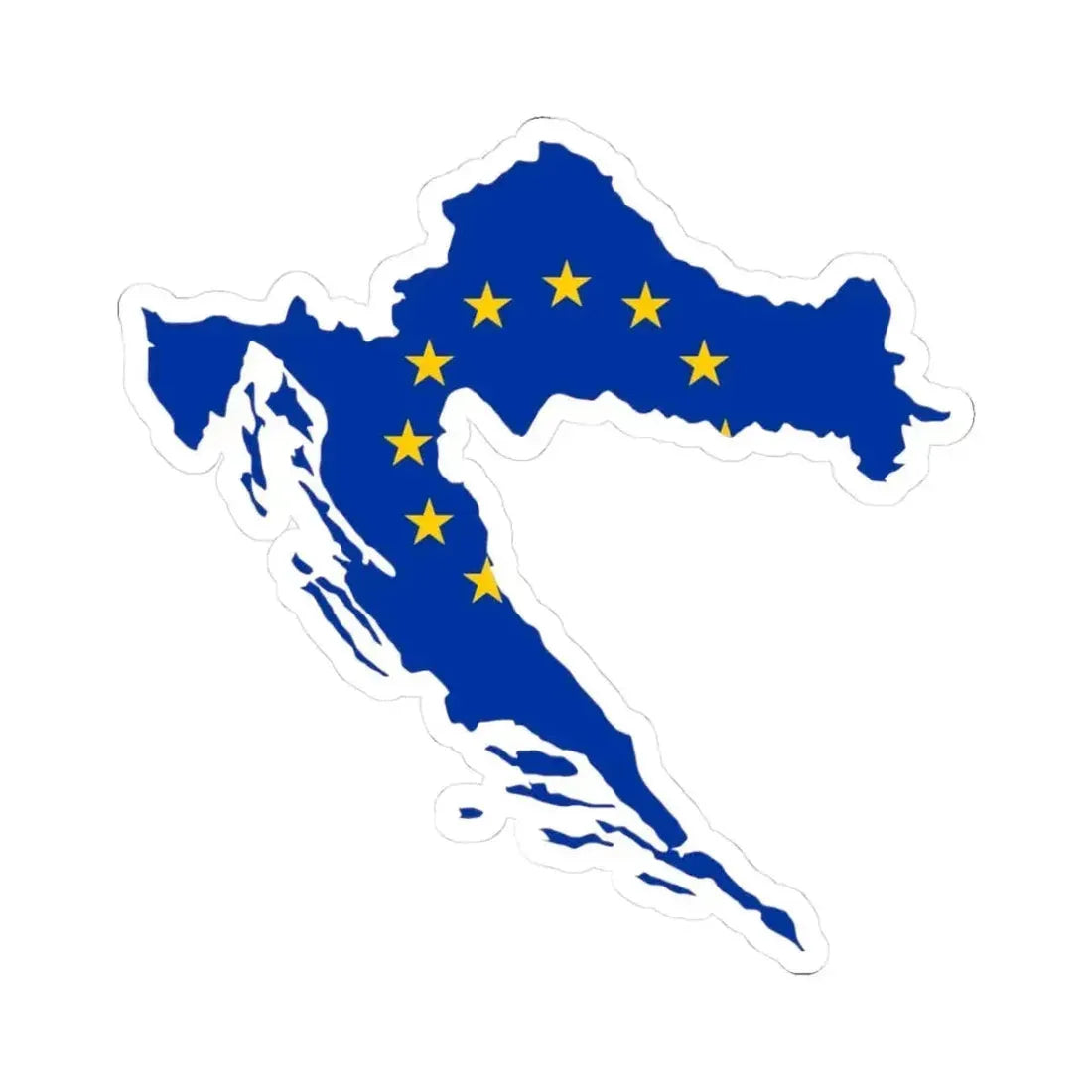 Croatia EU (Croatia) STICKER Vinyl Kiss-Cut Decal 3 Inch White - The Sticker Space