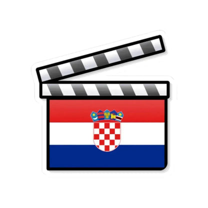 Croatia film clapperboard (Croatia) STICKER Vinyl Kiss-Cut Decal 6 Inch White - The Sticker Space