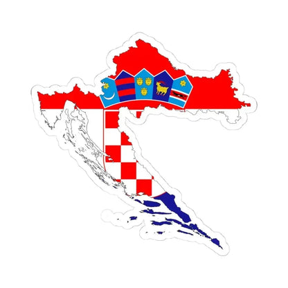 Croatia-Flagmap (Croatia) STICKER Vinyl Kiss-Cut Decal 4 Inch White - The Sticker Space