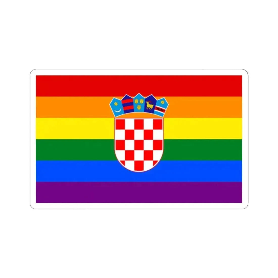Croatia Gay flag (Croatia) STICKER Vinyl Kiss-Cut Decal 2 Inch White - The Sticker Space