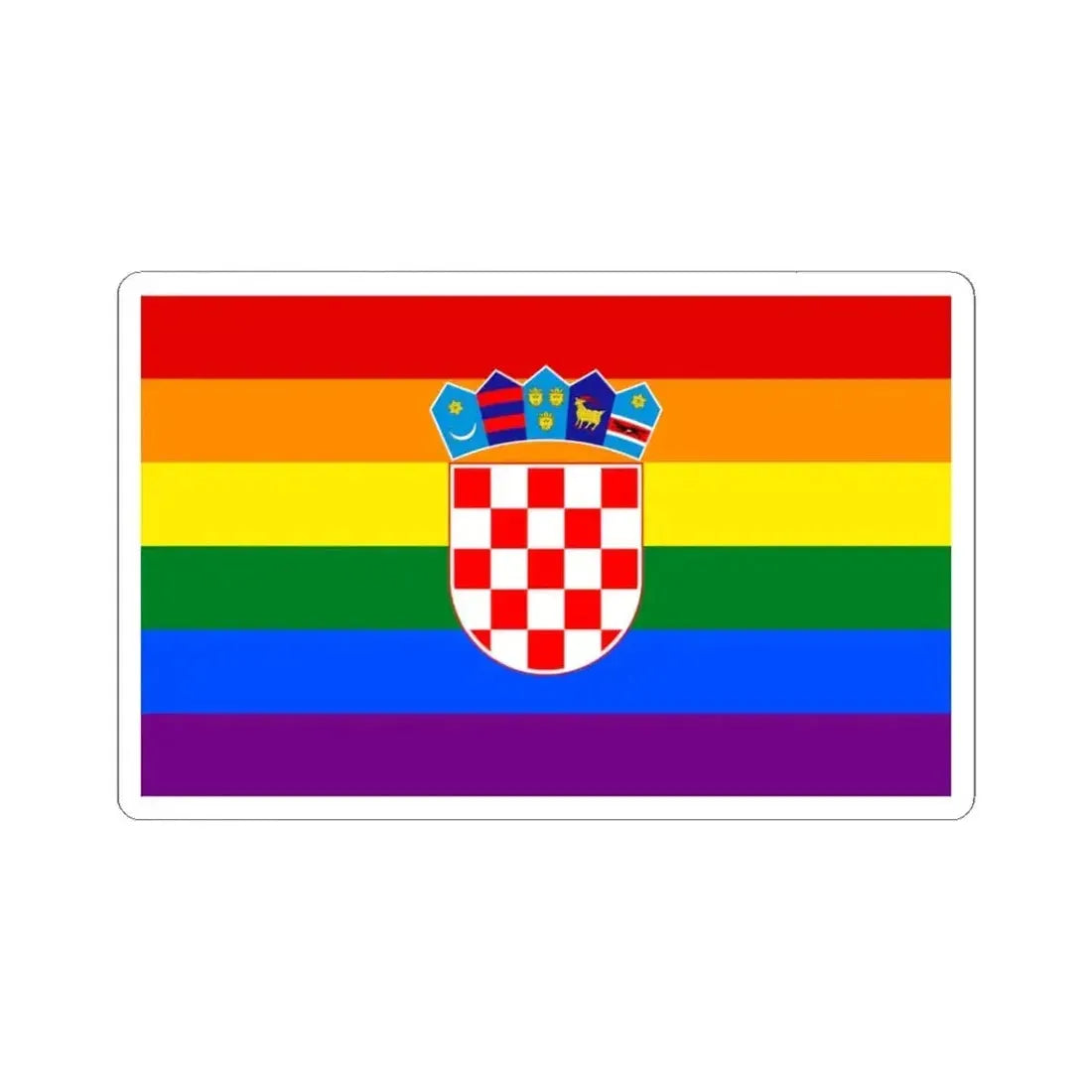 Croatia Gay flag (Croatia) STICKER Vinyl Kiss-Cut Decal 3 Inch White - The Sticker Space