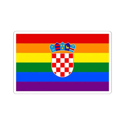 Croatia Gay flag (Croatia) STICKER Vinyl Kiss-Cut Decal 3 Inch White - The Sticker Space