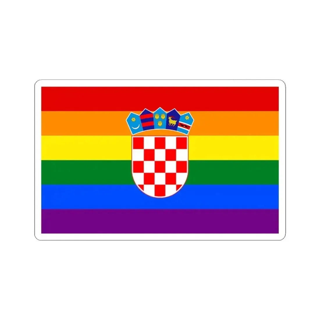 Croatia Gay flag (Croatia) STICKER Vinyl Kiss-Cut Decal 4 Inch White - The Sticker Space