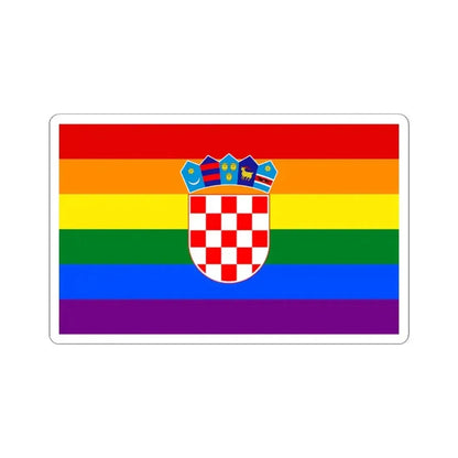 Croatia Gay flag (Croatia) STICKER Vinyl Kiss-Cut Decal 4 Inch White - The Sticker Space