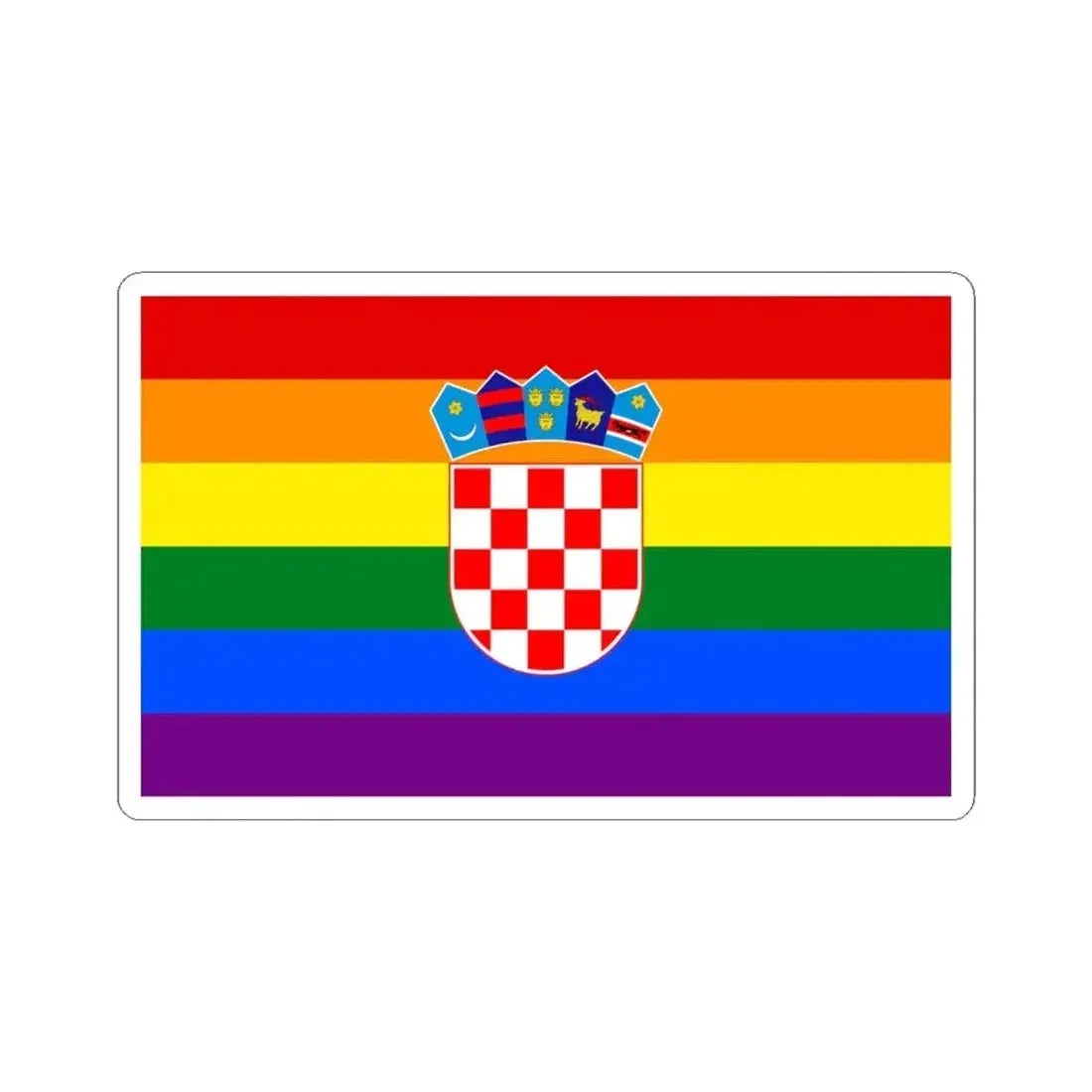 Croatia Gay flag (Croatia) STICKER Vinyl Kiss-Cut Decal 6 Inch White - The Sticker Space