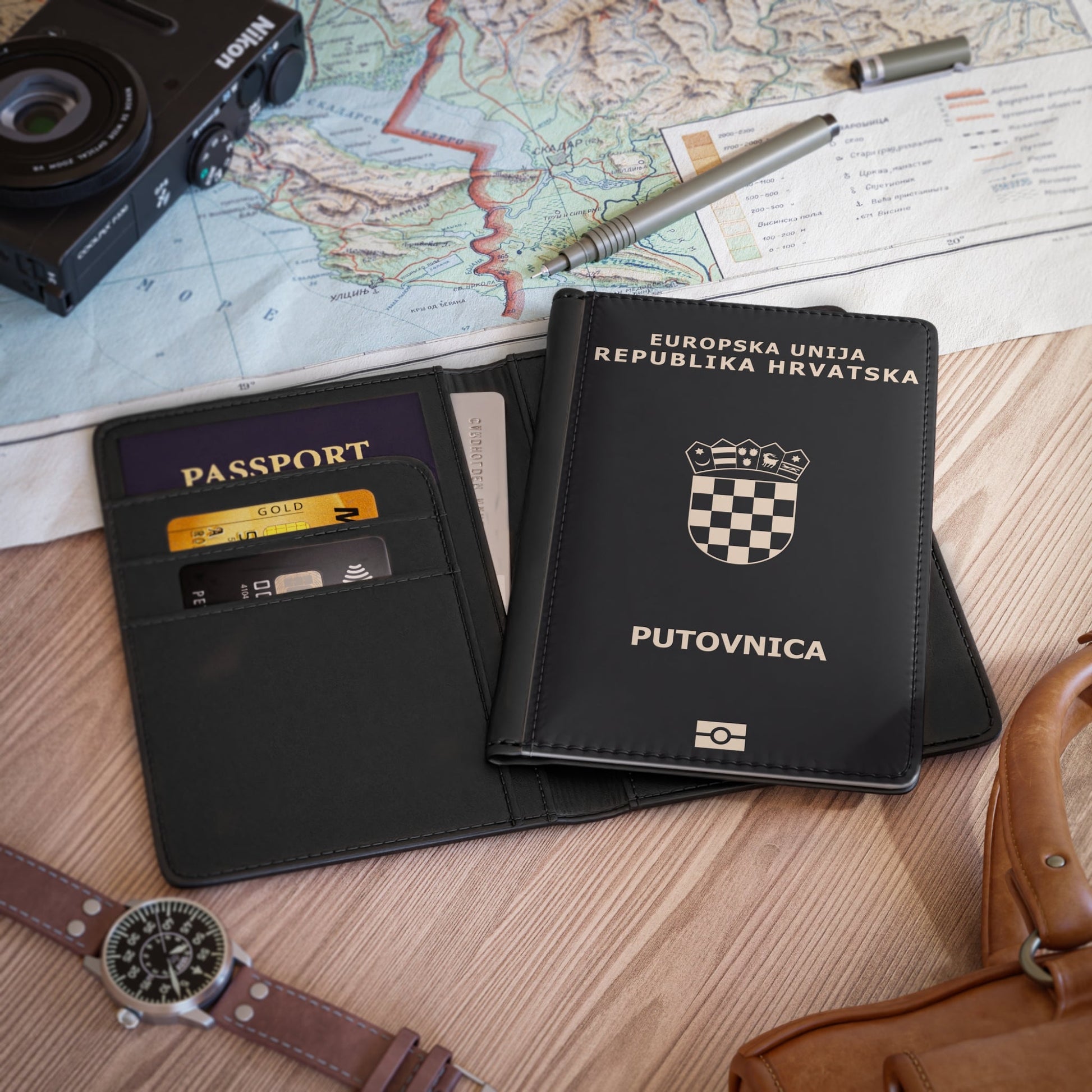 Croatia Passport - Passport Holder-3.9" x 5.8"-The Sticker Space