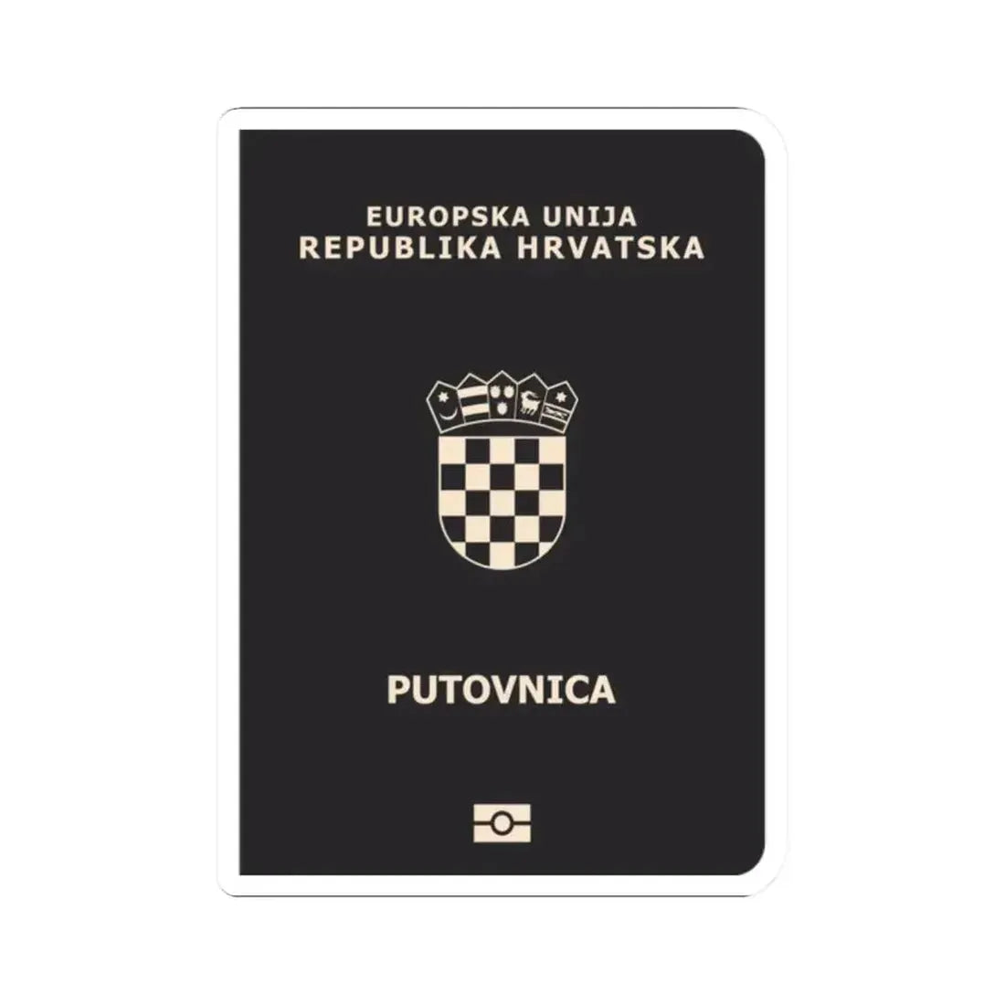 Croatia Passport - STICKER Vinyl Kiss-Cut Decal 2 Inch White - The Sticker Space