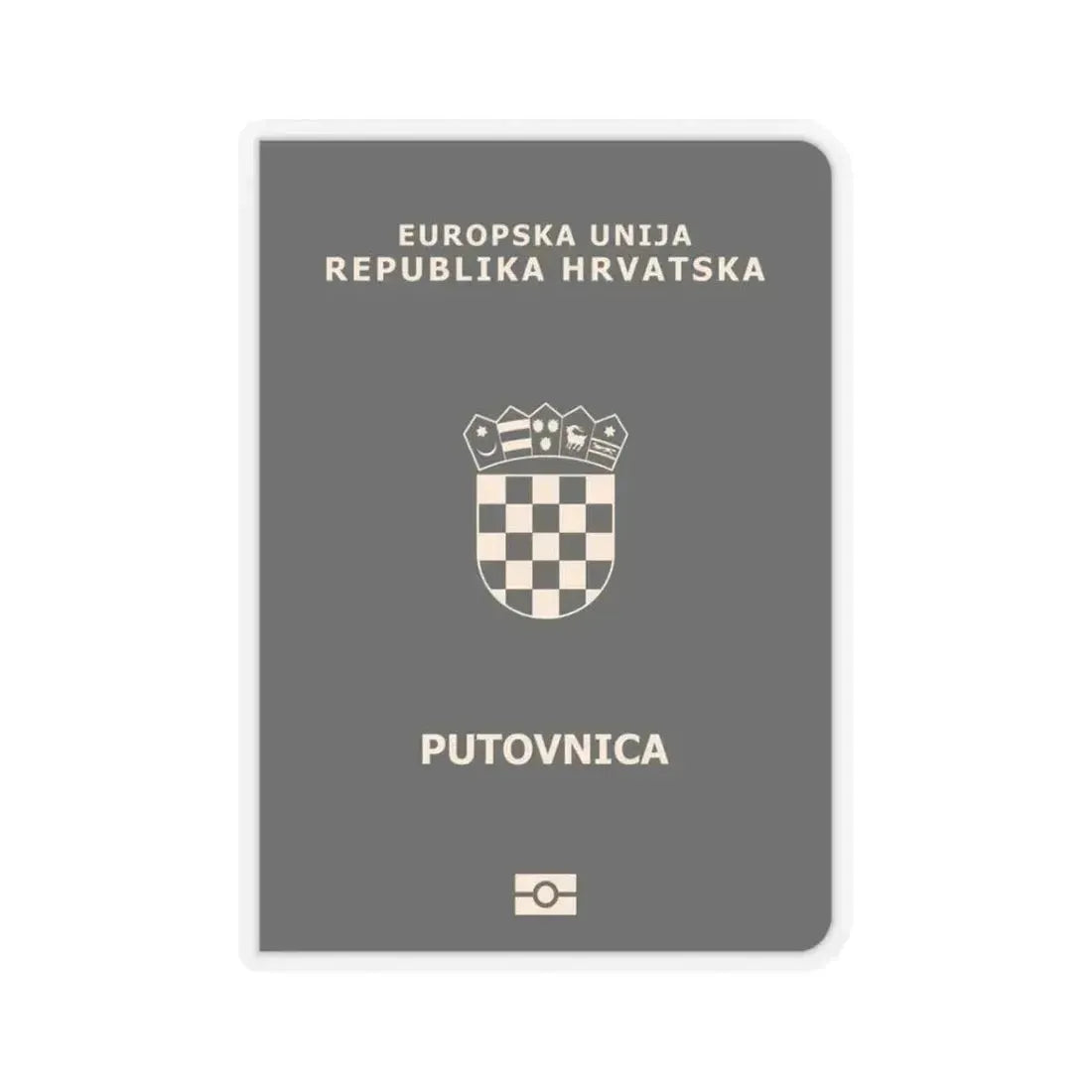Croatia Passport - STICKER Vinyl Kiss-Cut Decal 3 Inch Transparent - The Sticker Space