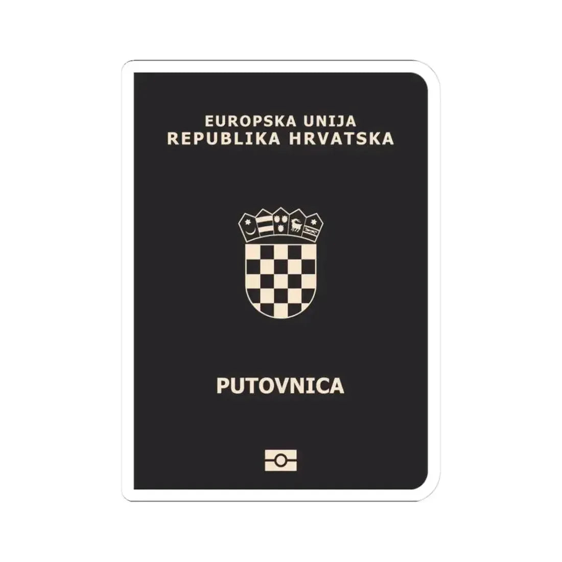 Croatia Passport - STICKER Vinyl Kiss-Cut Decal 3 Inch White - The Sticker Space
