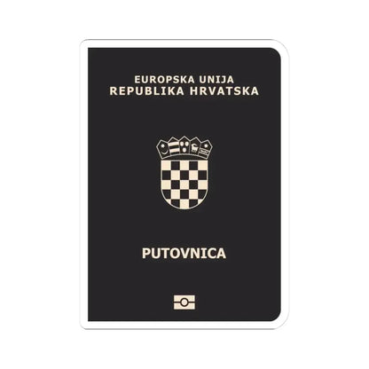 Croatia Passport - STICKER Vinyl Kiss-Cut Decal 3 Inch White - The Sticker Space