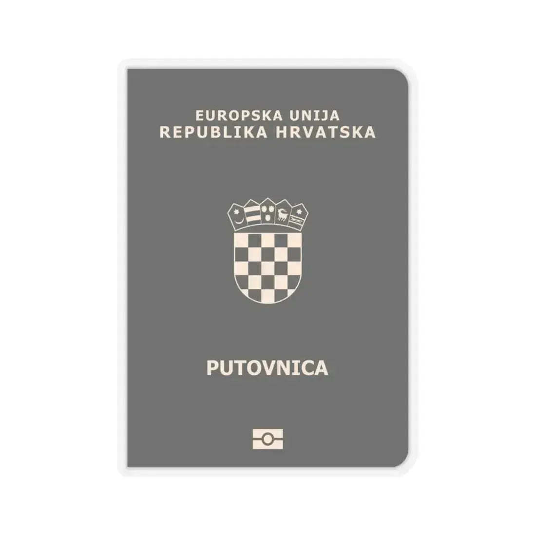 Croatia Passport - STICKER Vinyl Kiss-Cut Decal 4 Inch Transparent - The Sticker Space