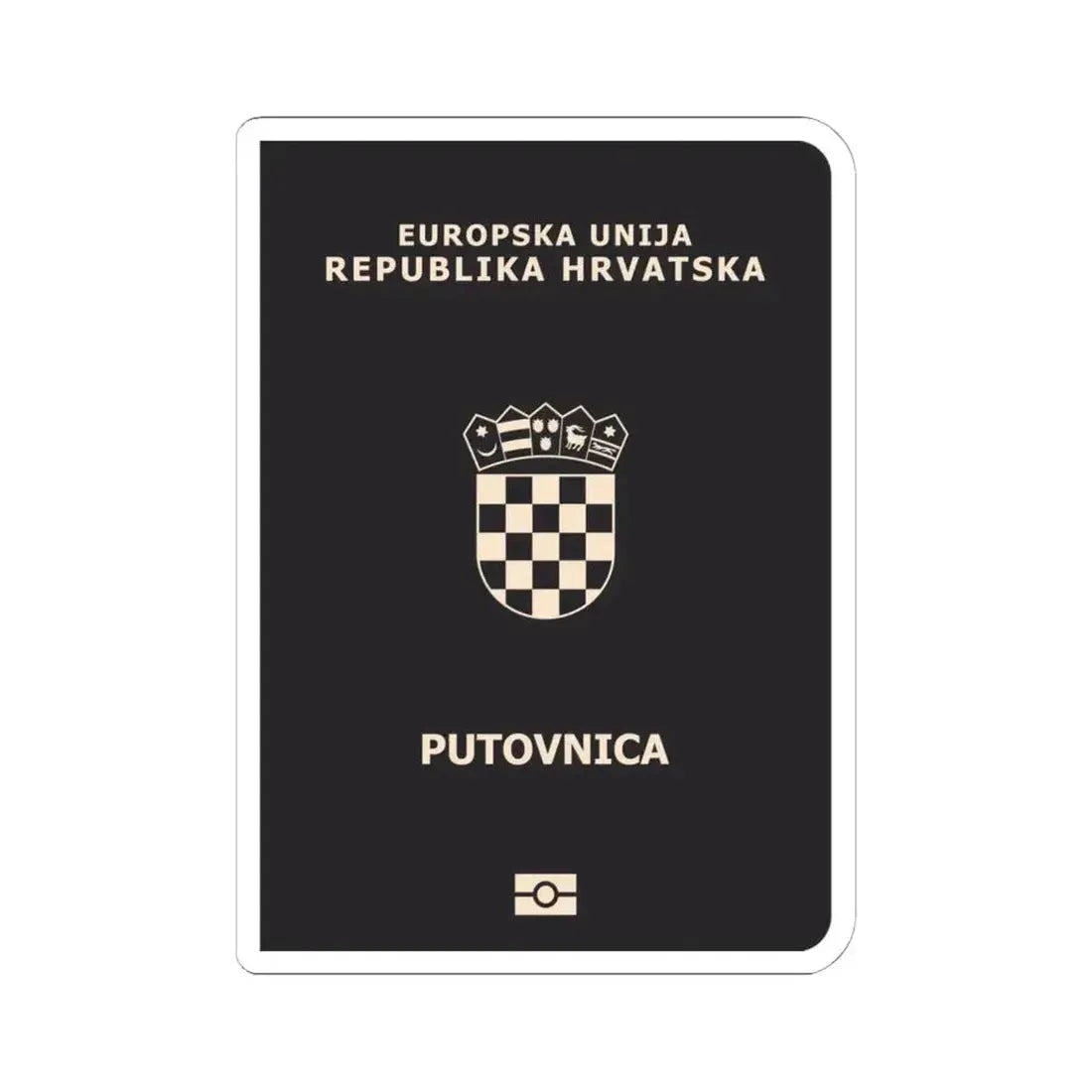 Croatia Passport - STICKER Vinyl Kiss-Cut Decal 6 Inch White - The Sticker Space