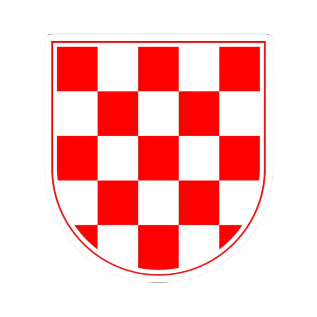Croatian chequy (Croatia) (Coat of Arms) STICKER Vinyl Kiss-Cut Decal 2 Inch White - The Sticker Space