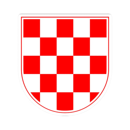 Croatian chequy (Croatia) (Coat of Arms) STICKER Vinyl Kiss-Cut Decal 2 Inch White - The Sticker Space