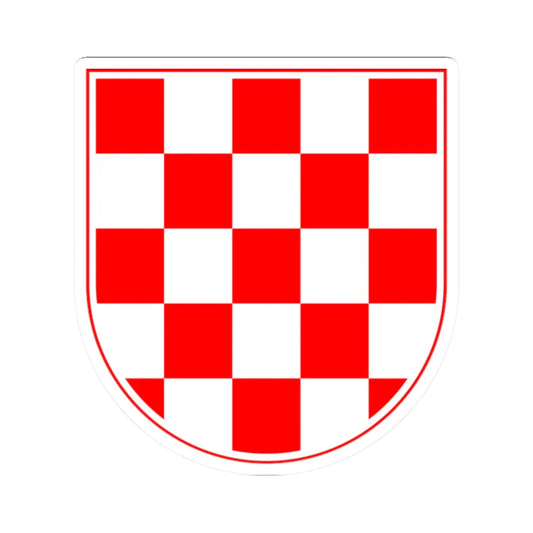 Croatian chequy (Croatia) (Coat of Arms) STICKER Vinyl Kiss-Cut Decal 2 Inch White - The Sticker Space