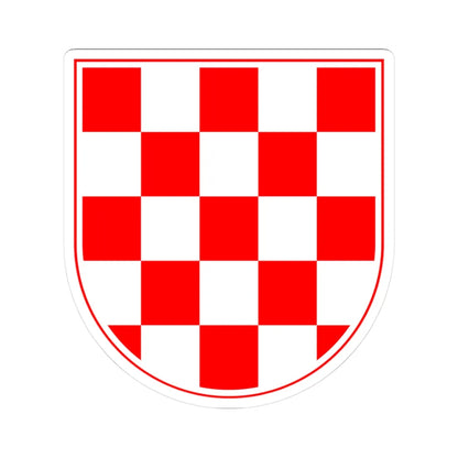 Croatian chequy (Croatia) (Coat of Arms) STICKER Vinyl Kiss-Cut Decal 3 Inch White - The Sticker Space