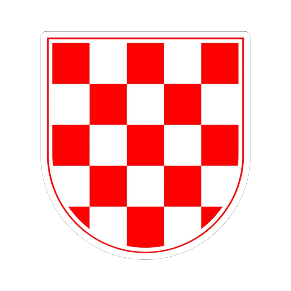 Croatian chequy (Croatia) (Coat of Arms) STICKER Vinyl Kiss-Cut Decal 4 Inch White - The Sticker Space