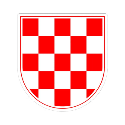 Croatian chequy (Croatia) (Coat of Arms) STICKER Vinyl Kiss-Cut Decal 4 Inch White - The Sticker Space