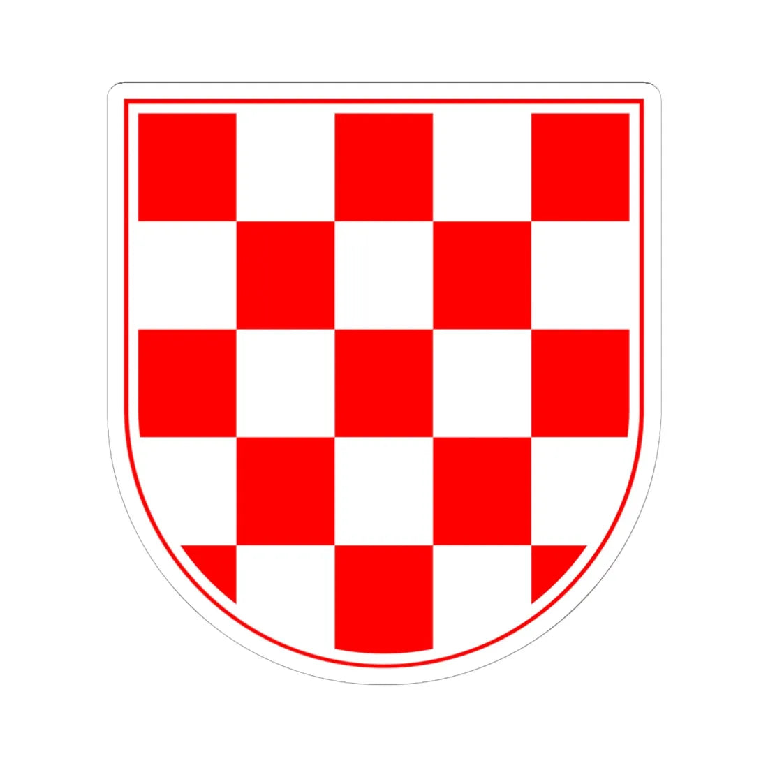 Croatian chequy (Croatia) (Coat of Arms) STICKER Vinyl Kiss-Cut Decal 6 Inch White - The Sticker Space