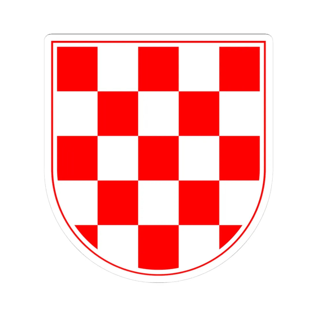 Croatian chequy (Croatia) (Coat of Arms) STICKER Vinyl Kiss-Cut Decal - The Sticker Space