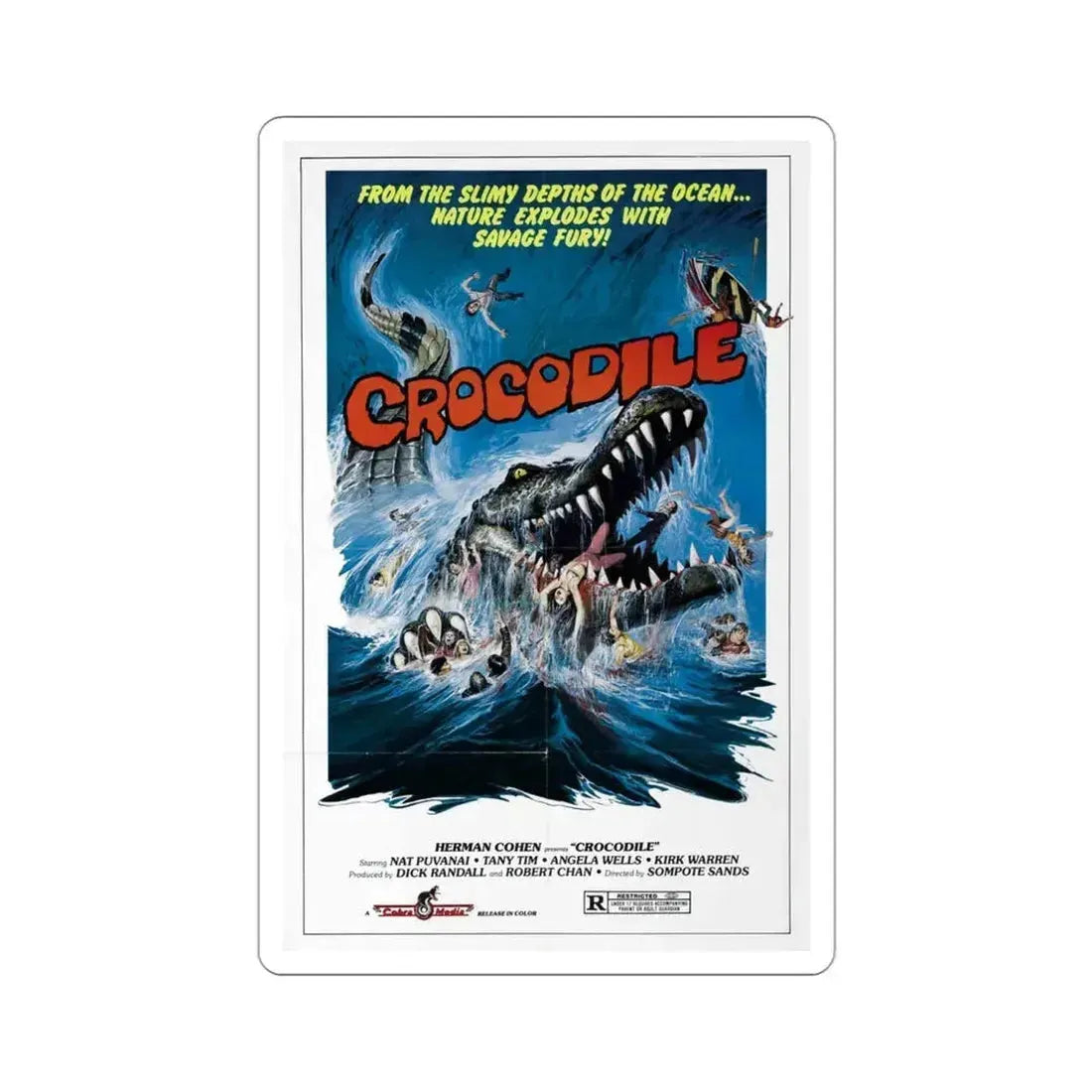 Crocodile 1981 Movie Poster STICKER Vinyl Die-Cut Decal 3 Inch - The Sticker Space