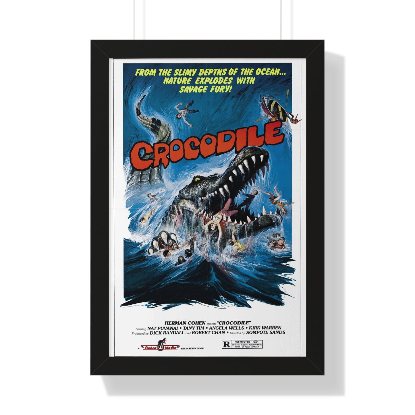 CROCODILE (CHORAKHE) 1979 - Framed Movie Poster-16″ x 24″-The Sticker Space