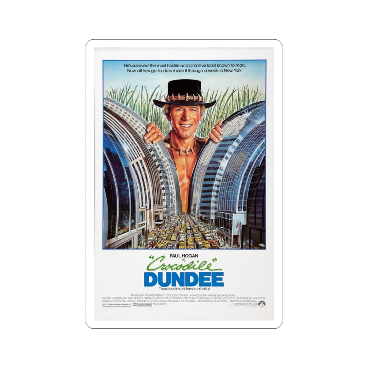 Crocodile Dundee 1986 Movie Poster STICKER Vinyl Die-Cut Decal-2 Inch-The Sticker Space