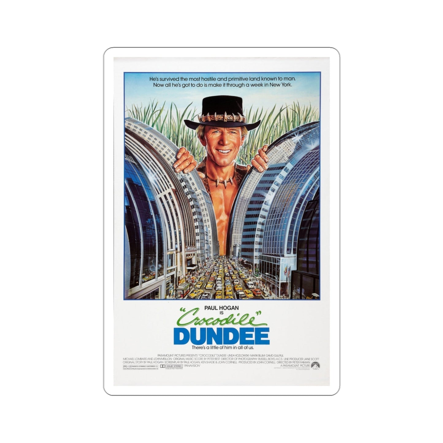 Crocodile Dundee 1986 Movie Poster STICKER Vinyl Die-Cut Decal-3 Inch-The Sticker Space