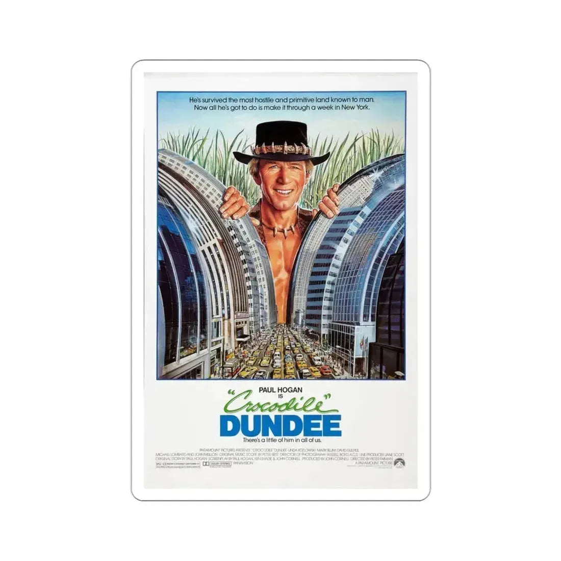 Crocodile Dundee 1986 Movie Poster STICKER Vinyl Die-Cut Decal 3 Inch - The Sticker Space