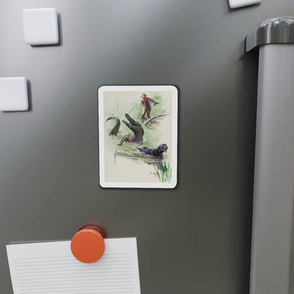 Crocodile Hunter, Roto Magazine story illustration (Magazine Illustration) Refrigerator Magnet-The Sticker Space