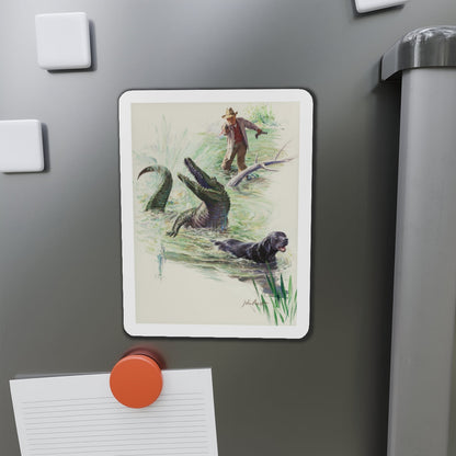 Crocodile Hunter, Roto Magazine story illustration (Magazine Illustration) Refrigerator Magnet-The Sticker Space