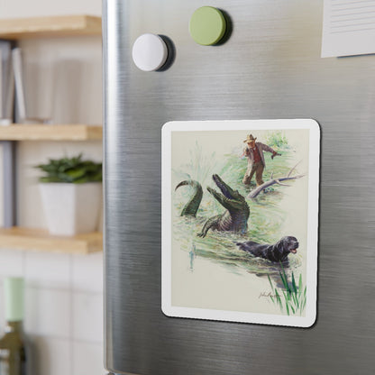 Crocodile Hunter, Roto Magazine story illustration (Magazine Illustration) Refrigerator Magnet-The Sticker Space