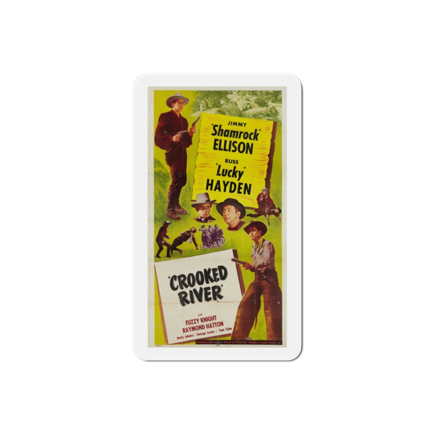 Crooked River 1950 Movie Poster Die-Cut Magnet-2 Inch-The Sticker Space