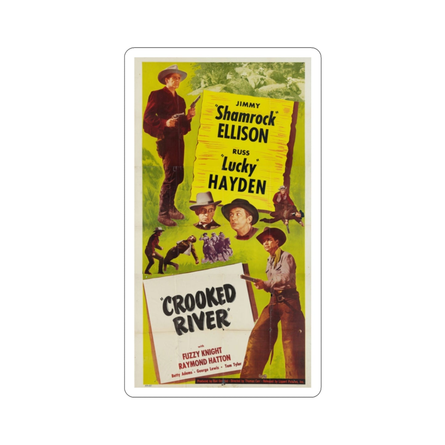 Crooked River 1950 Movie Poster STICKER Vinyl Die-Cut Decal-2 Inch-The Sticker Space