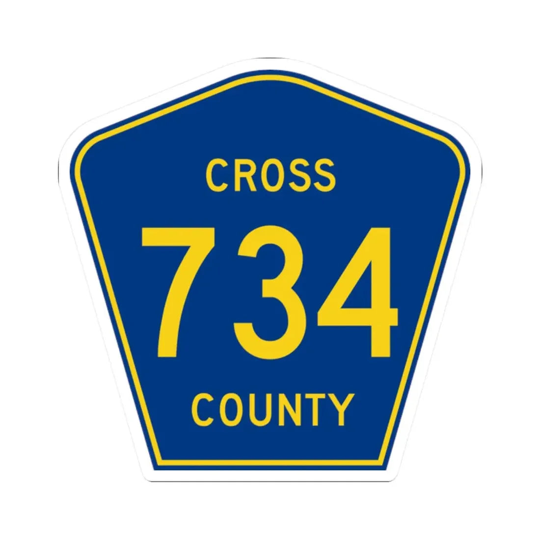Cross County Route 734 AR (Arkansas) (Road Sign) STICKER Vinyl Kiss-Cut Decal 2 Inch White - The Sticker Space
