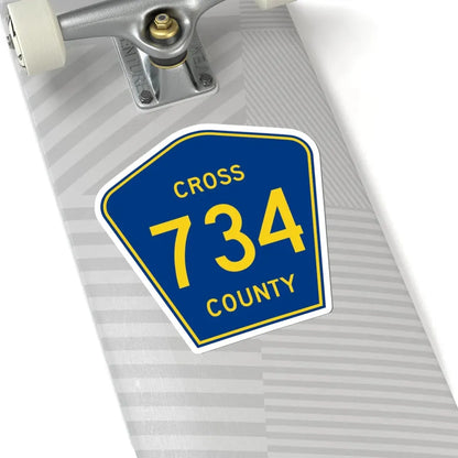 Cross County Route 734 AR (Arkansas) (Road Sign) STICKER Vinyl Kiss-Cut Decal - The Sticker Space