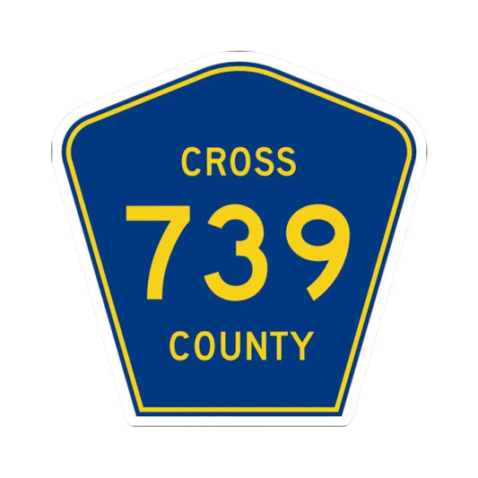 Cross County Route 739 AR (Arkansas) (Road Sign) STICKER Vinyl Kiss-Cut Decal 2 Inch White - The Sticker Space