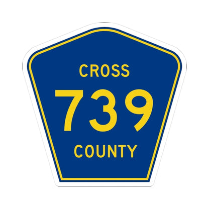 Cross County Route 739 AR (Arkansas) (Road Sign) STICKER Vinyl Kiss-Cut Decal 3 Inch White - The Sticker Space