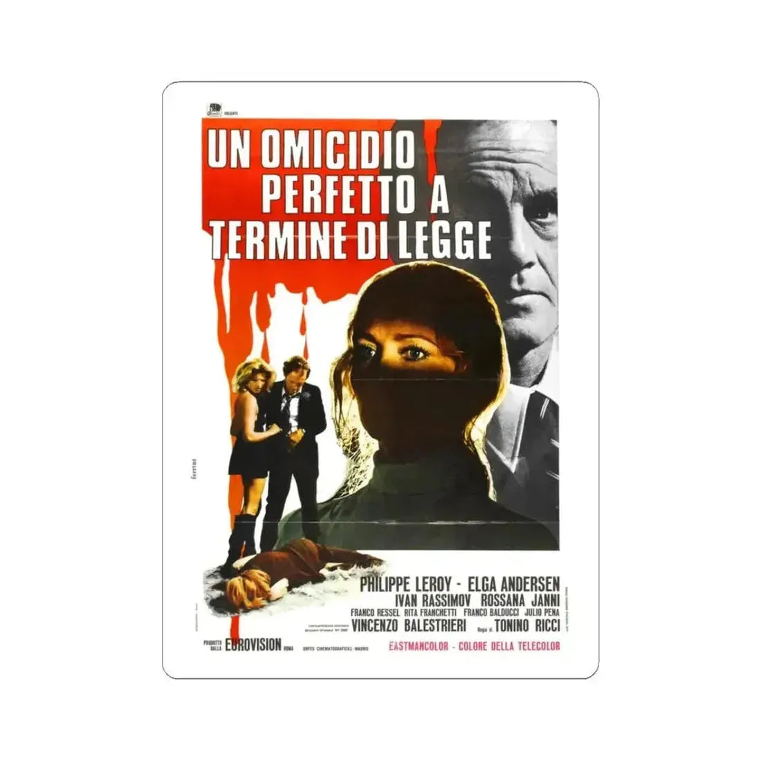 CROSS CURRENT (2) 1971 Movie Poster - STICKER Vinyl Kiss-Cut Decal 3 Inch White - The Sticker Space