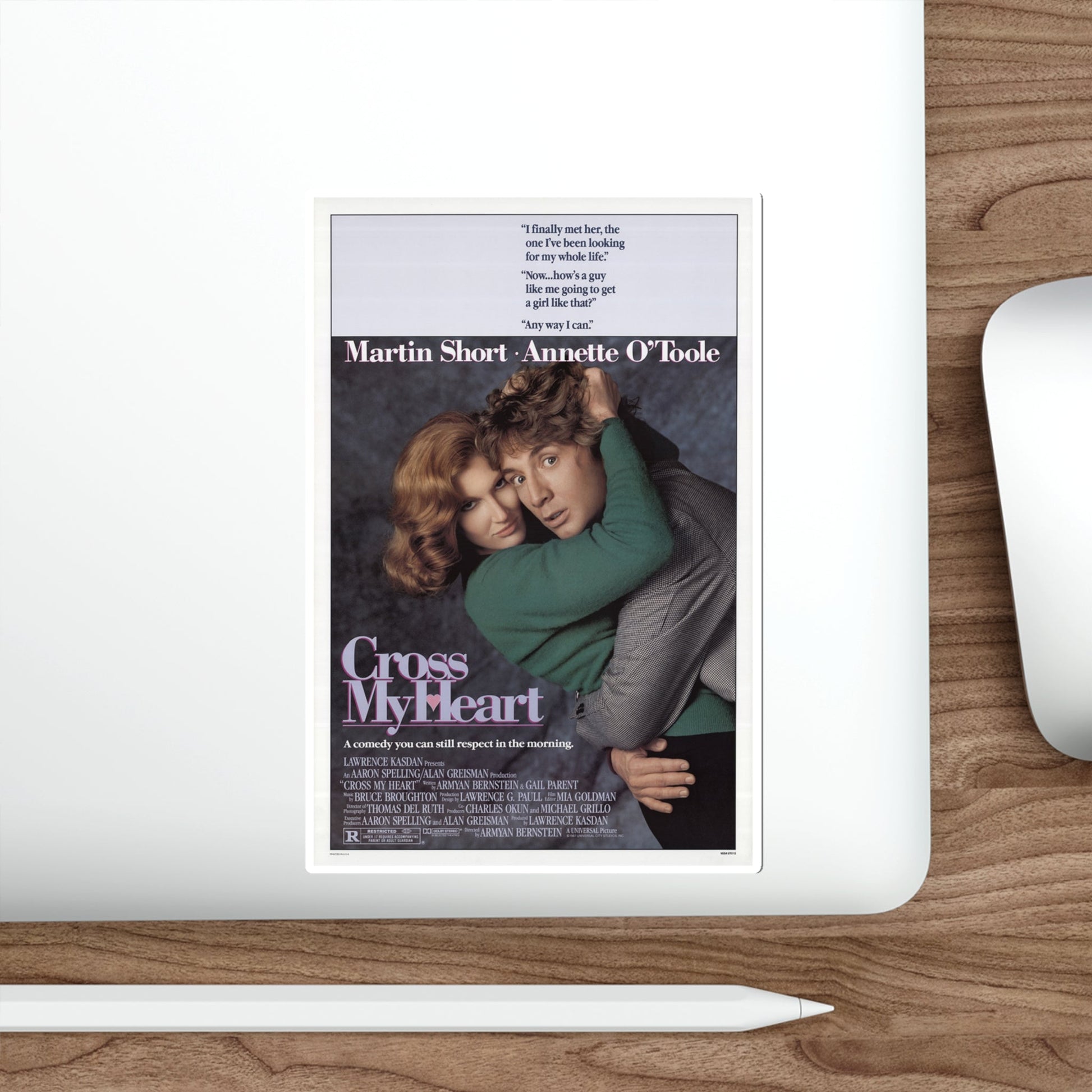 Cross My Heart 1987 Movie Poster STICKER Vinyl Die-Cut Decal-The Sticker Space