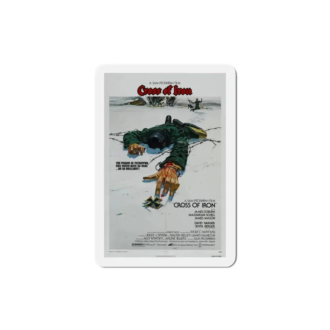 Cross of Iron 1977 Movie Poster Refrigerator Magnet 3 Inch - The Sticker Space